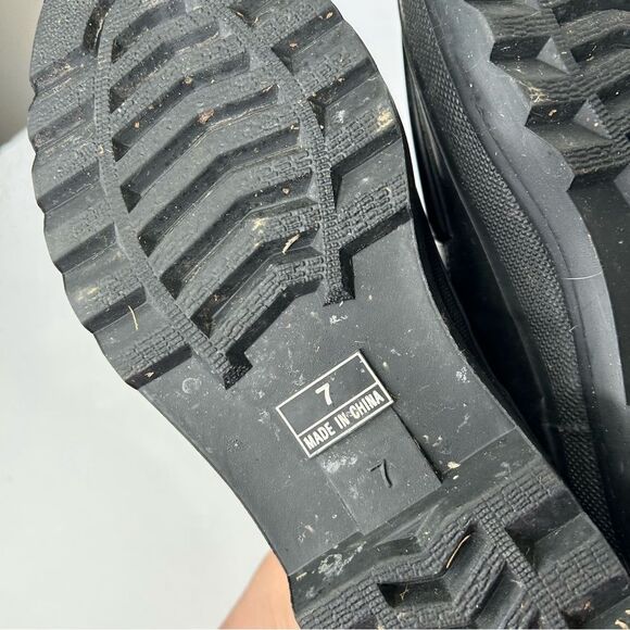 Vintage Eddie Bauer Black Chunky Platform Loafers Slip-On Shoes 7 Rubber - Picture 7 of 9